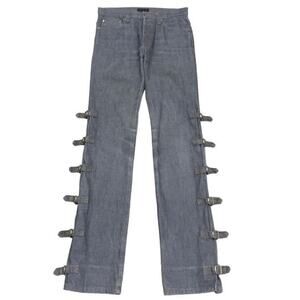 Morgan de Toi Homme Y2K Buckle Strap Jeans Gray Denim Pants small